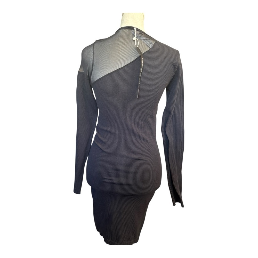 Zara Bodycon Little Black Mini-Dress with Sheer chest cutout XS - Picture 4 of 5